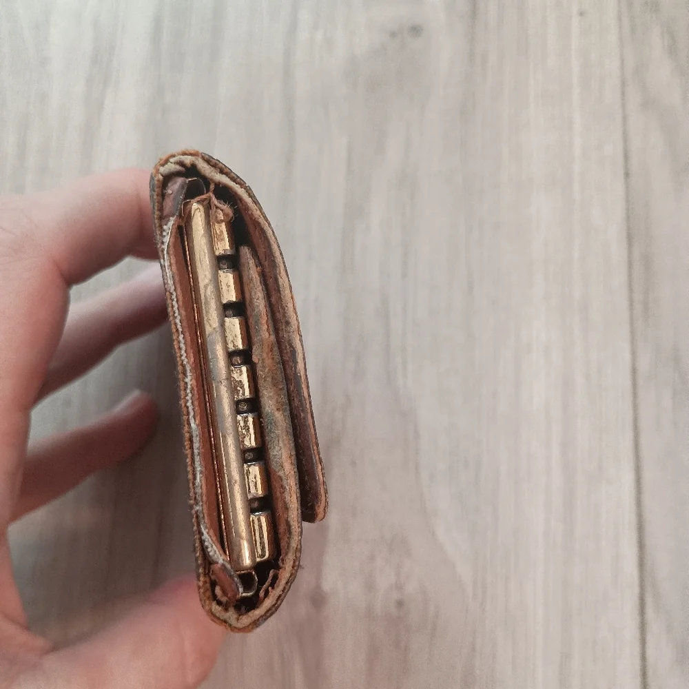 Vintage Louis Vuitton Brown key Wallet with Gold Button